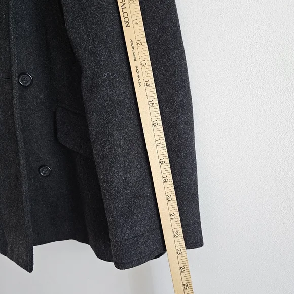 J.Crew Charcoal Wool Cashmere Peacoat Jacket Quilted Lining Womens Size M - Picture 14 of 15